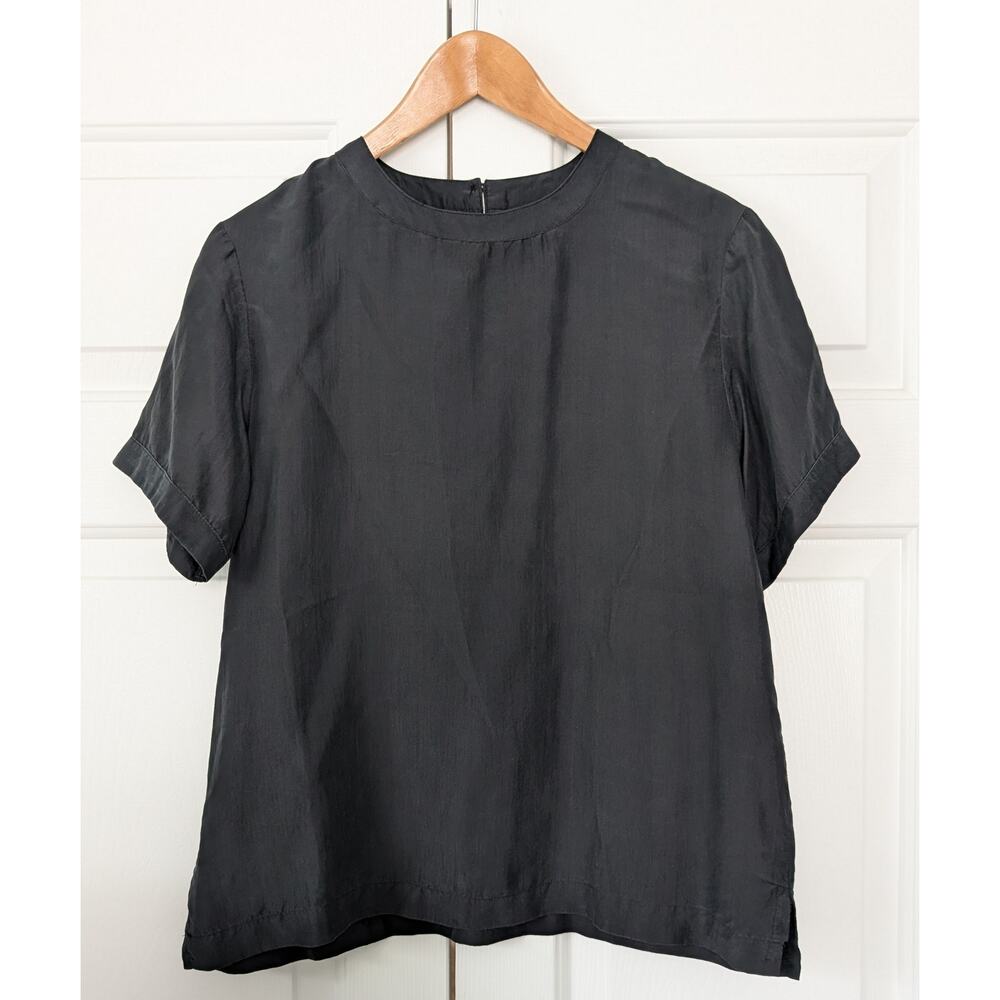 Willow Ridge Black Short Sleeve Silk Top
